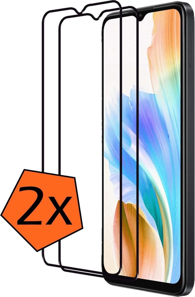 Screenprotector - 2 Stuks - Geschikt voor OPPO A38 - Full Cover - Gehard Glas - Beschermglas - Tempered Glass - Screen Protector