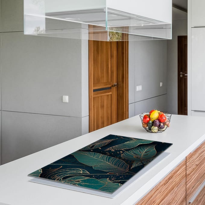 TMK ArtDeko - Glasbeschermplaat - 90x52cm - Bladeren - Hittebestendig