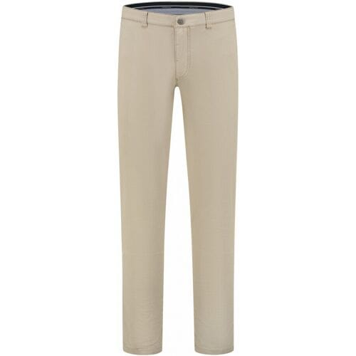 Com4 Broek Subtle Check Pattern Modern Chino Beige / male