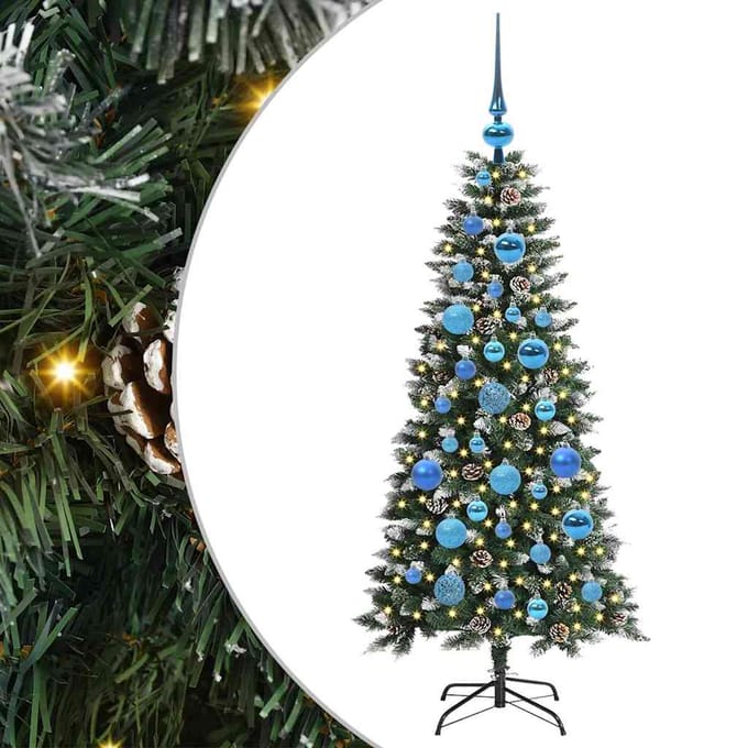 vidaXL - Kunstkerstboom - Groen - 120 - cm - PVC - en - Plastic - en - Staal