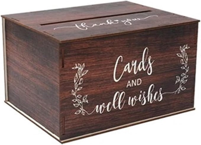 Bruiloftskaartendoos Hout - Spaarpot Envelop - Kaarten Verzamelen - Rustiek Design - One Size - Kleur 02