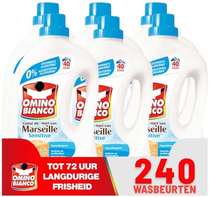 Omino Bianco Sensitive - 6 x 2L - 240 Wasbeurten - Voordeelverpakking