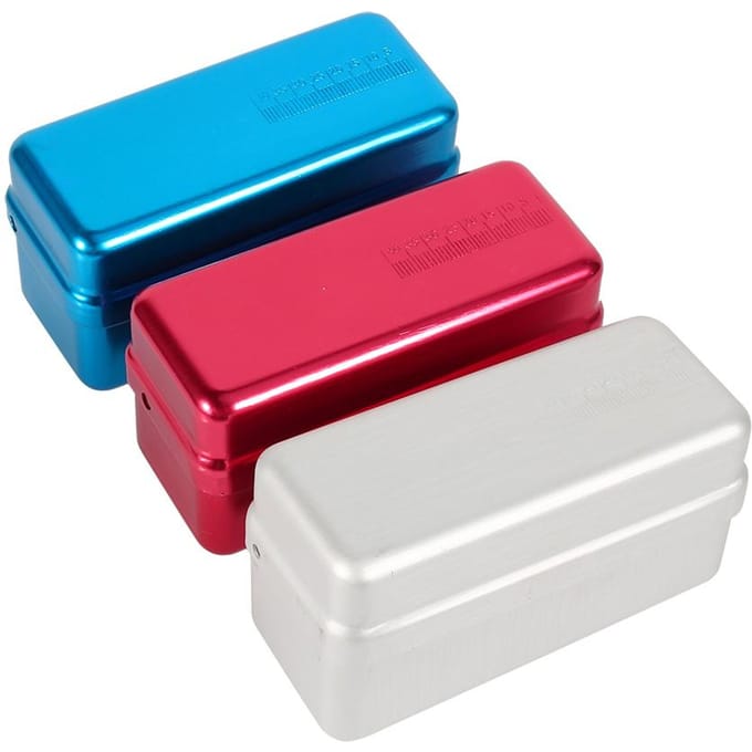 72 Gaten Aluminium Legering Sterilisator Koffer Tandheelkundige Gebruik Houder Desinfectie Doos(Blauw) blauw
