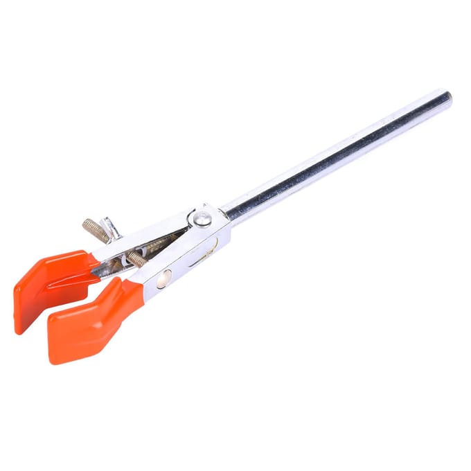 Multifunctionele Chemische Klem met Lange Handgreep Kolvenklem Retortstandaardklem Laboratoriumexperiment white