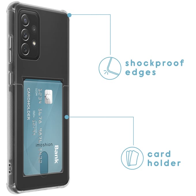 imoshion Softcase Backcover met pashouder voor de Samsung Galaxy A72 - Transparant