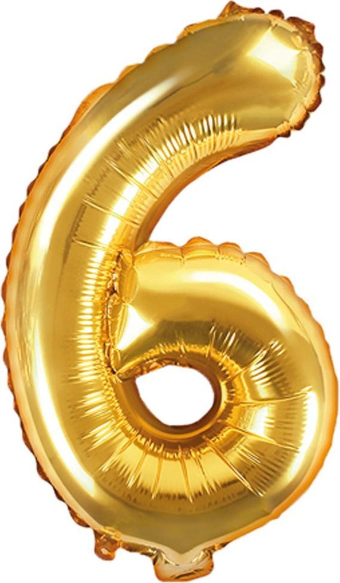 Cijfer 6 (35 cm) - Goud