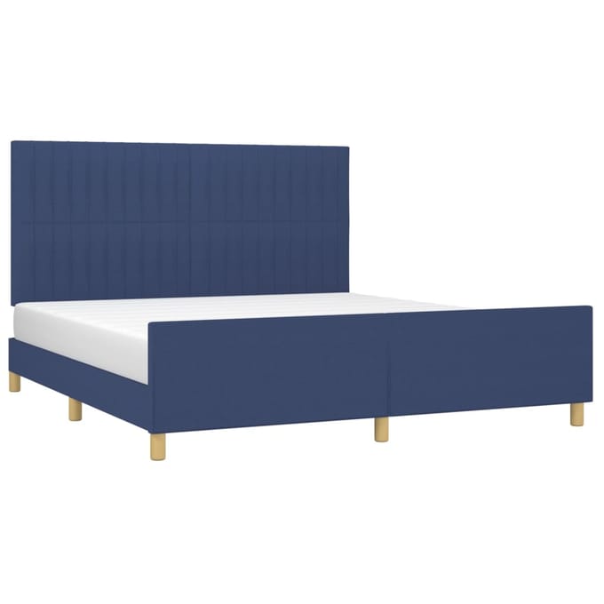 vidaXL - Bedframe - zonder - matras - stof - blauw - 160x200 - cm