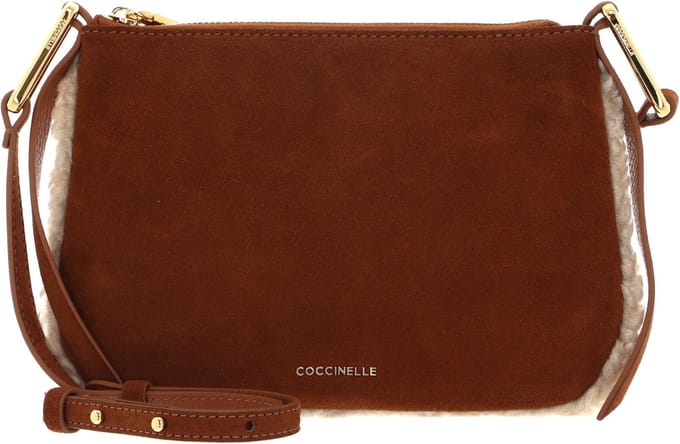Coccinelle Kleine Crossbodytas / Schoudertas Dames - Suède - Eco Shea - Cognac