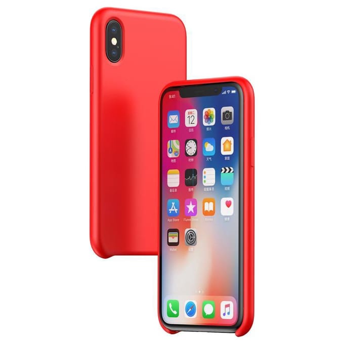 Baseus Original LSR Series Liquid Silicone Gel Case geschikt voor iPhone XR Hoes - Rood