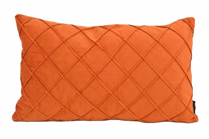 Sierkussen Velvet Cross Terracotta | 30 x 50 cm | Velvet/Polyester