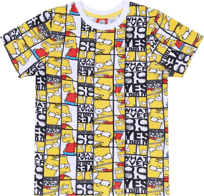 The Simpsons geel en wit t-shirt/t-shirt