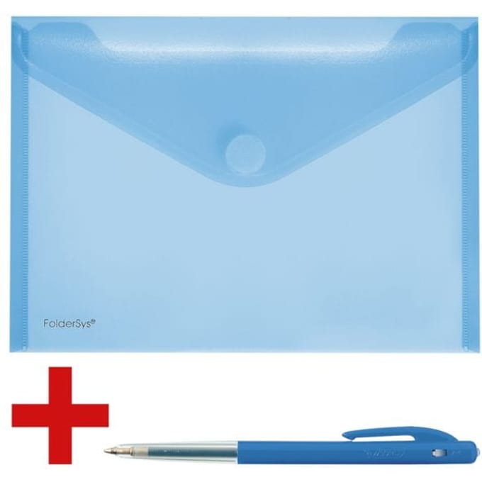 FolderSys documenthoes, A5 liggend, klittenbandsluiting, PP, blauw