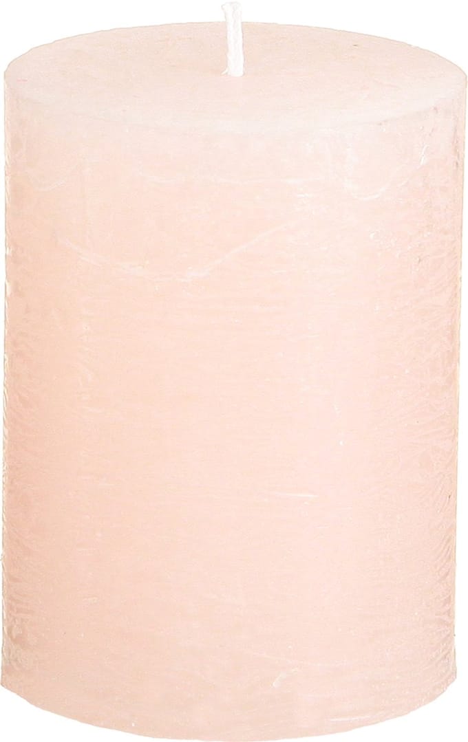 Massief roze pilaarkaarsen, lichtroze, 60x80mm, set van 4, decoratie,