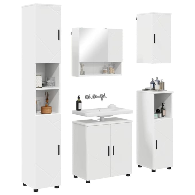 vidaXL - Badkamermeubel - Set - 5 - st - Wit - 61 - x - 35 - x - 64 - cm