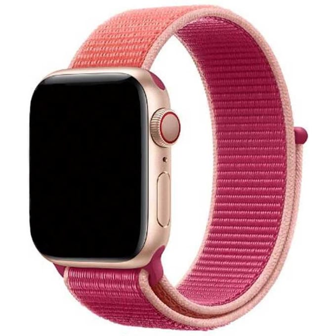 2+1 | Apple Watch Bandje Nexora - Geweven - Nylon - Granaatappel