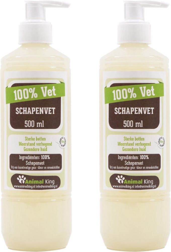 Animalking Schapenvet vloeibaar voor Hond en Kat - 2 x 500ml
