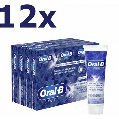 Oral-B 3D White sprankelende munt tandpasta 12 x 75 ml