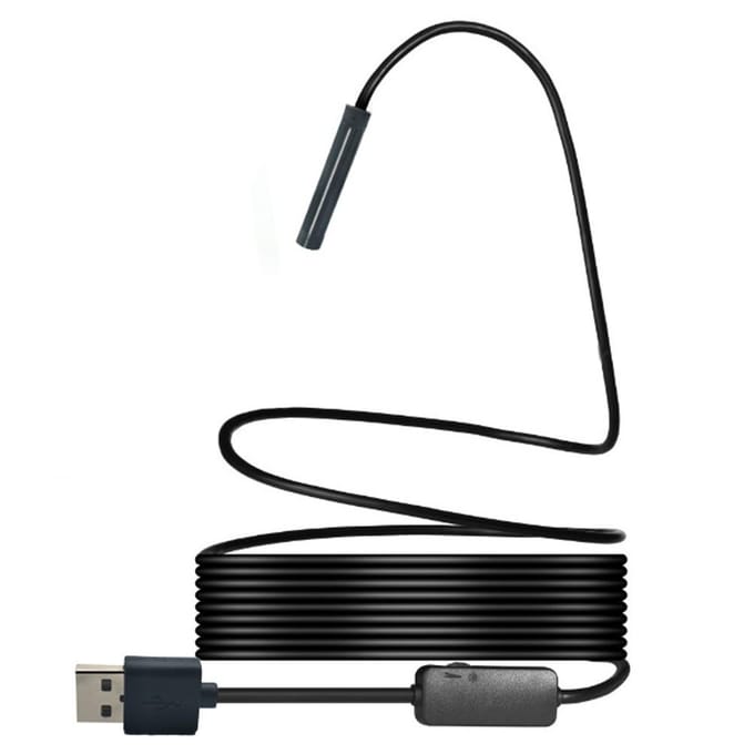 Endoscope WiFi multifonction 1200P HD, câble souple de 5 m, caméra endoscopique étanche pour téléphone blanc