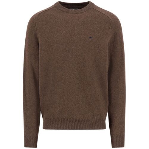 Fynch-Hatton Trui Supersoft Lambswool O-Neck Dark Chocolate / male