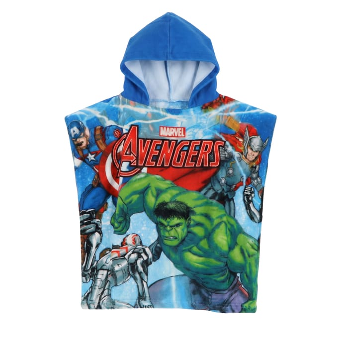 Marvel Avengers - Badponcho - Blauw - Poncho handdoek - 100 x 50 cm.