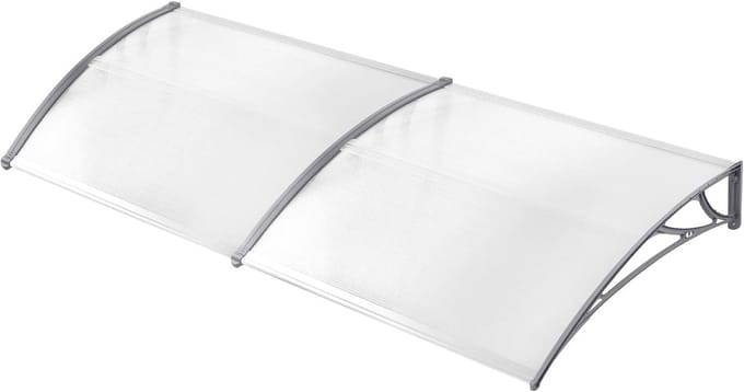 Voordeur Luifel - Overkapping Polycarbonaat - Bescherming Entree - Weerbestendig Lichtgewicht - 100 x 200 cm - Transparant