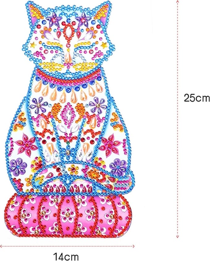 Diamond Painting Sticker Groot - Kat (25cm)