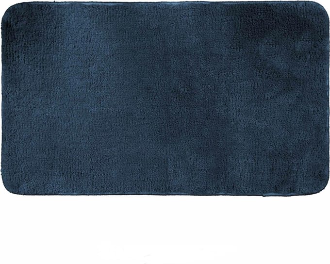 Badmat van microvezel 45 x 75 cm - Polyester - Blauw - Bleu - SILUMEN