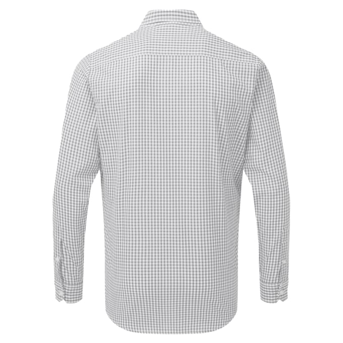 Premier Heren Maxton Check Shirt met lange mouwen (Zilver/Wit)