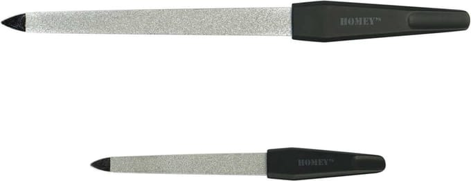 Homey's Saffier-Nagelvijlen Set 18 cm & 12,5 cm – Verchroomd Zwart