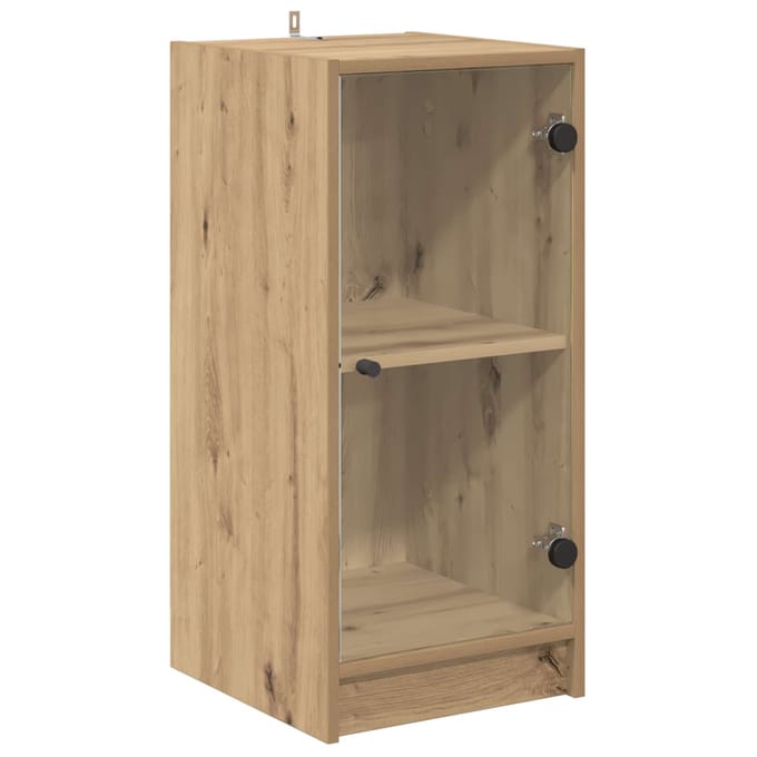 vidaXL - Dressoir - artisanaal - eikenkleurig - 35 - x - 37 - x - 76 - cm - Bewerkt - hout