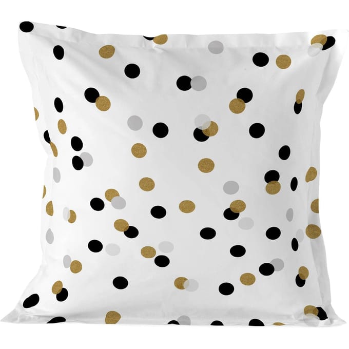 Kussensloop Golden Dots | Blanc