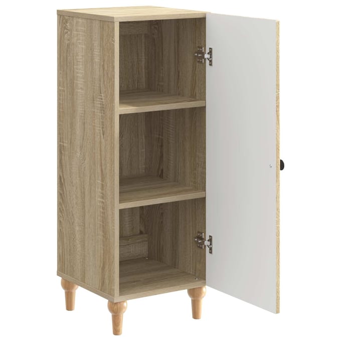 vidaXL - Dressoir - Sonoma - Eiken - 33 - x - 34,5 - x - 90 - cm - Bewerkt - hout