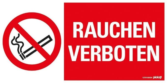 Pickup Kunststoff Schild 30x15 cm RAUCHEN VERBOTEN