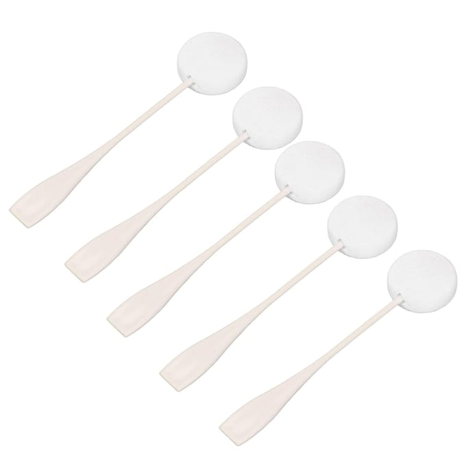 5 stuks Lotion Applicator Lange Handgreep Goede Waterabsorptie Zachte Poederdons voor Thuisgebruik Wit wit