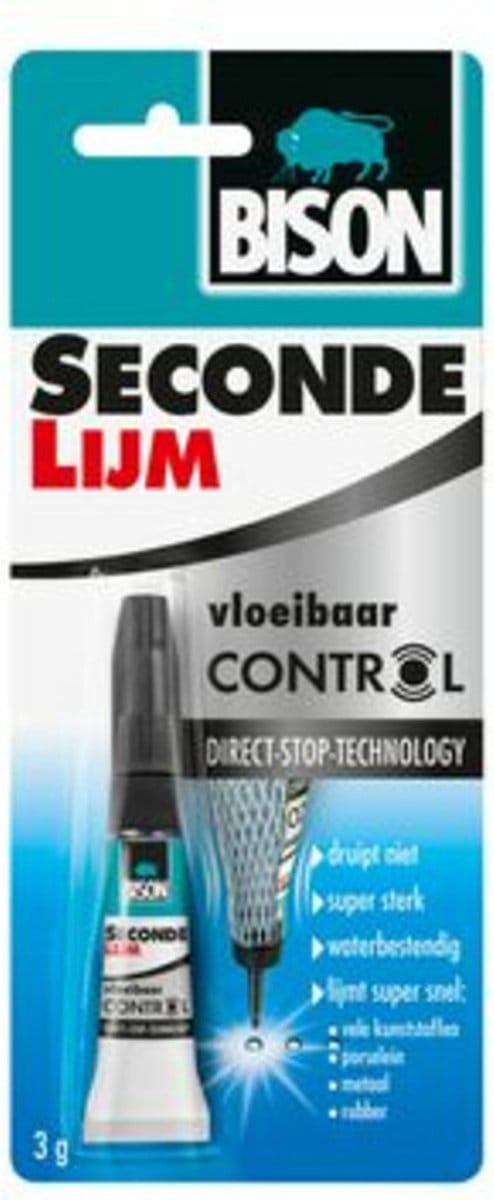 Bison Seconde Lijm Vloeibaar Control - 12 x 3 gr - Voordeelverpakking
