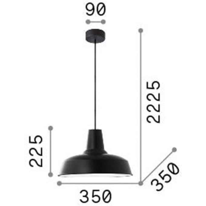 Hanglamp Ideal Lux Moby, koperkleurig, metaal, Ø 35 cm