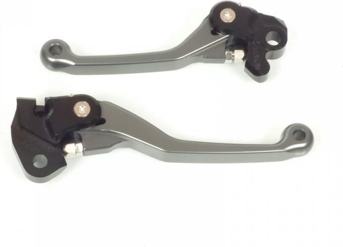 Paire de levier articulés coloris titane pour moto Kawasaki 85 KX 2000 à 2018