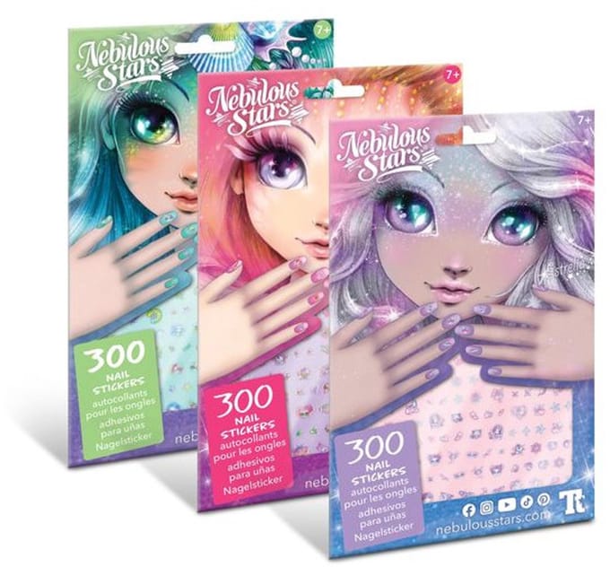 Nebulous Stars nagelstickers set - 300 stickers voor kinderen.