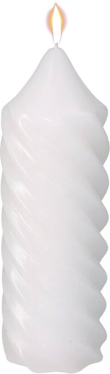 Kaars Zuil Spiraal Wit 7x7x20cm