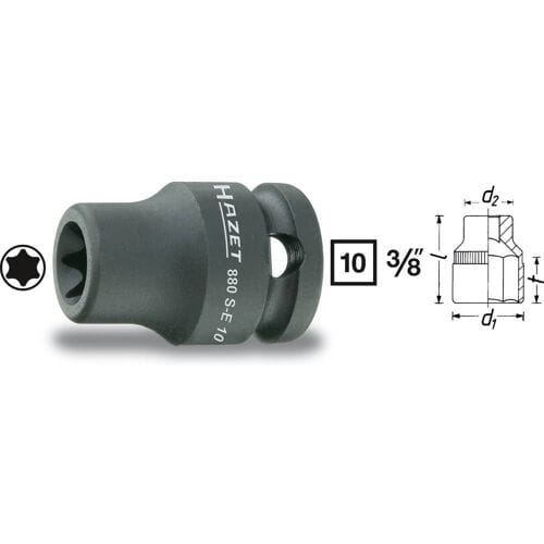 Hazet 880SE 880S-E10 Kracht-dopsleutelinzet 3/8 (10 mm)
