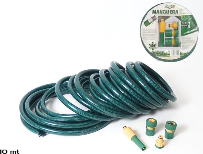 Gerimport Tuinslang - 10 Meter - met Sproeier en Koppelstukken - 5-Delig