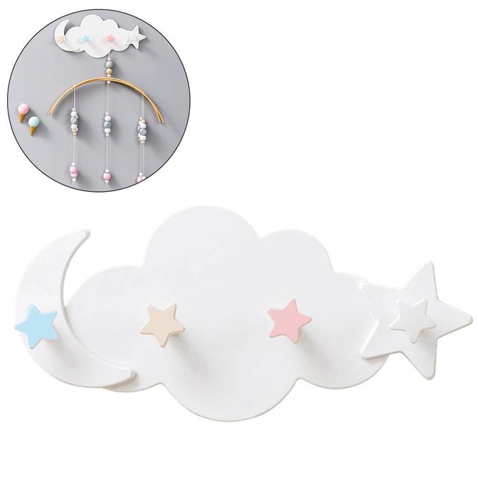Crochets Muraux Nuage Lune Étoile DIY Cintre Décoration Murale Décor de Chambre d'Enfant