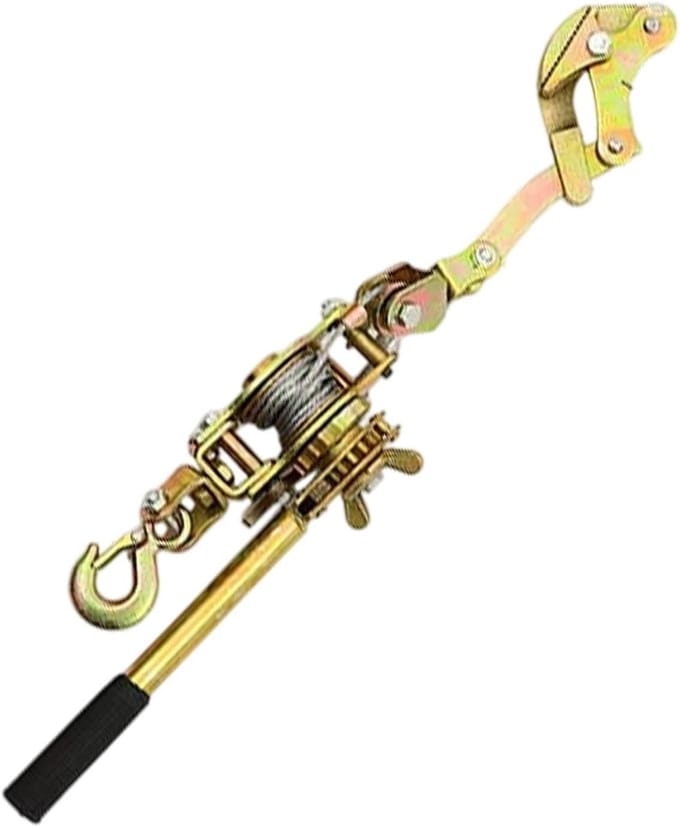 Draagbare lier spanner - Handtrekker dubbele haak - Ladingen vastzetten - Robuuste gesmede constructie - 56 cm - Verchroomd