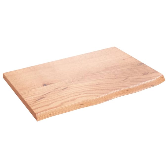 vidaXL - Wastafelblad - 60x40x2 - behandeld - massief - hout - lichtbruin
