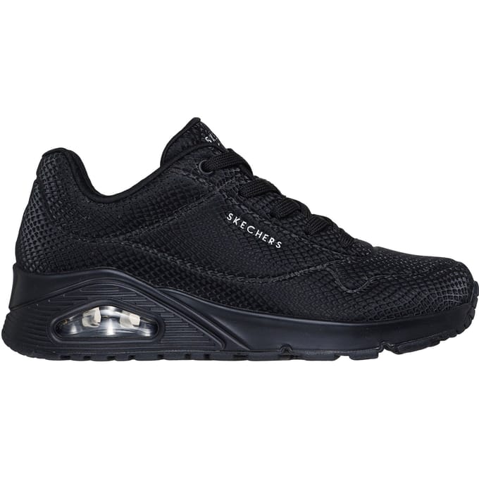 Skechers UNO - Glanzende Schubben Polyurethaan Dames Zwarte Standaard Sneakers