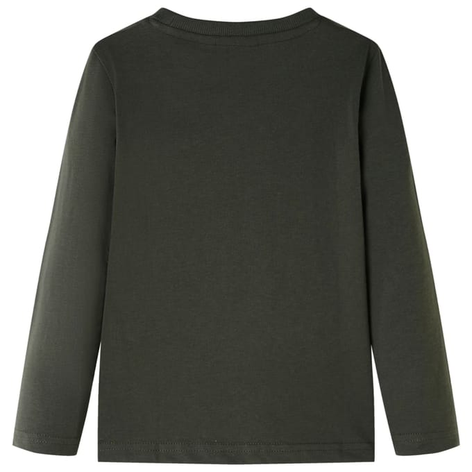 vidaXL - Kindershirt - met - lange - mouwen - 104 - kakikleurig