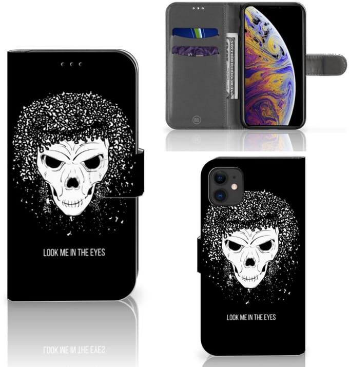 Telefoonhoesje met Naam Apple iPhone 11 Skull Hair