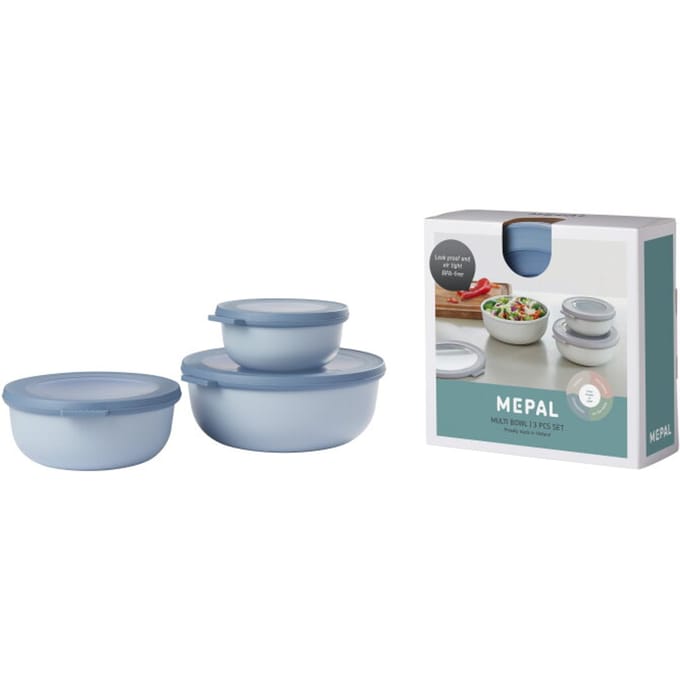 Mepal - Multikom Cirqula vershouddoos set - 350 + 750 + 1250 ml - Rond - Nordic blue