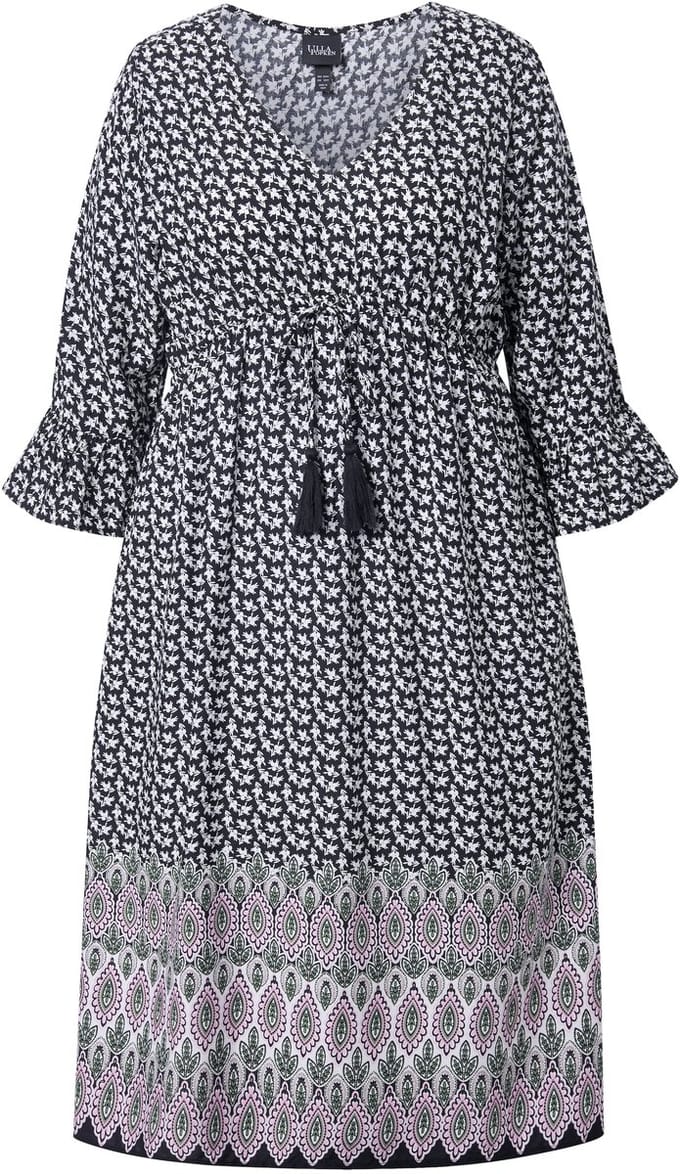 Ulla Popken - Dames - Maxi jurken - Zwart - Maat 42+
