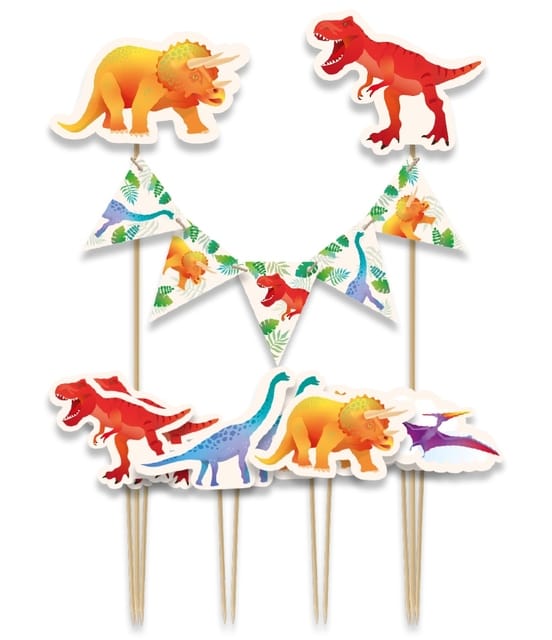 Paperdreams - Taartdecoratie set dino - 9 stuks